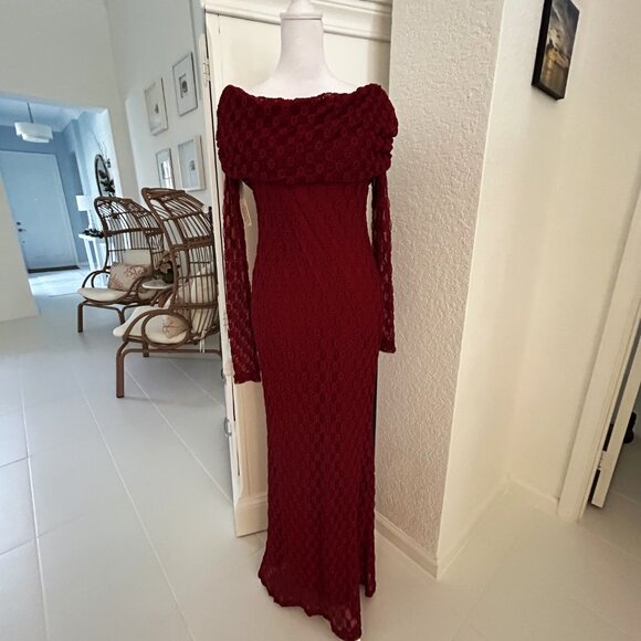 NWT Anthropologie/Bardot Adoni Ruby Red Maxi Dress - Picture 3 of 8